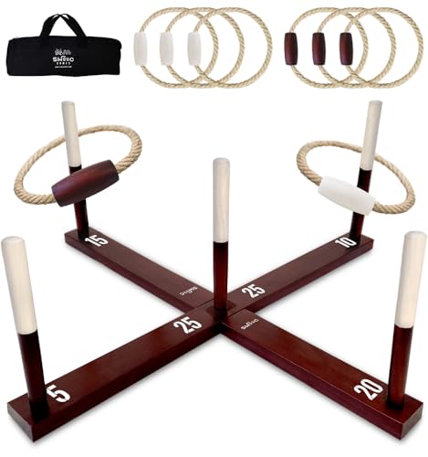 SWOOC Games - Rustic Ring Toss Game (All Weather) - Easy Setup & ...
