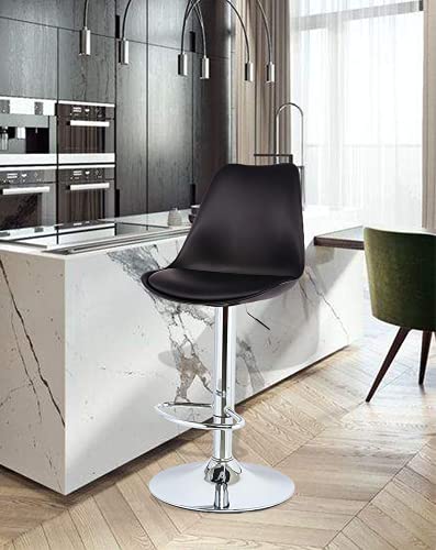 Image of SAVYA HOME Curvy Kitchen Stool /BAR Stool (Qty-1) (Single, Black)