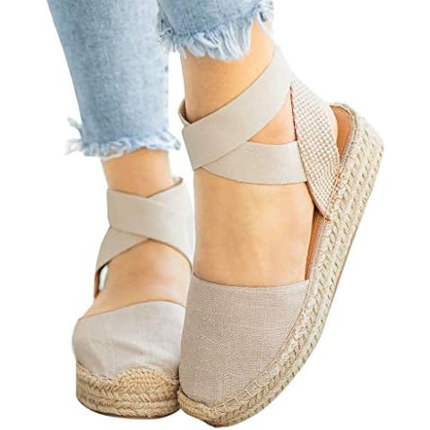 Women's Fashion Casual Strappy Thick-Bottom Sandals Platform Closed Toe Shoes Women Summer Wedge Platform Hollow Post Toe Thongs Shoes with Adjustable Ankle Strap Size 4-13 UK, Multicolours Cover