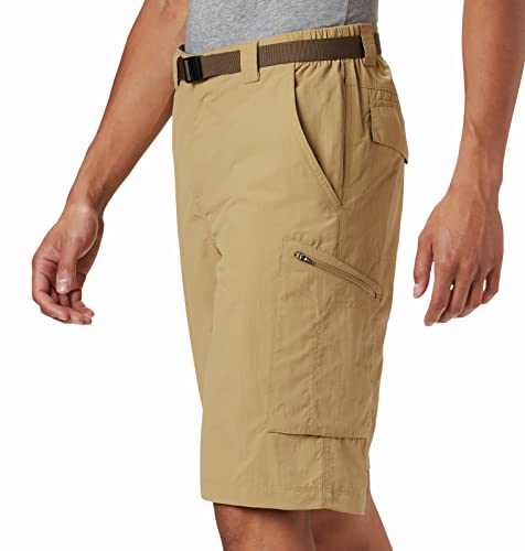 Image of Columbia Men's Regular Fit Shorts (AM4723 Cypress Heather Camo Print 40)