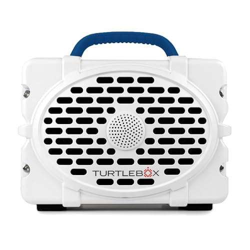 Image of Turtlebox Original Gen 3: Portable Outdoor Bluetooth Speaker - Ultra-Loud (120dB), Waterproof (IP67), Rugged, Impact-Resistant, 3-Day Battery | Party Mode: Unlimited Pairing Stereo, White /Royal Blue