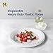 R-kay 100 Pack 6 Inch White Plastic Plates Disposable - Heavy Duty White Disposable Plates - Microwavable Disposable Plastic Plates (6 Inch, 100, Count)