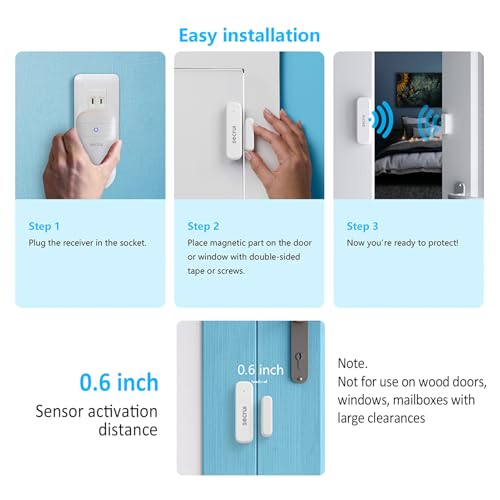image for SECRUI Door Chime, Door Sensor Chime with Adjustable Volume, Easy Inst