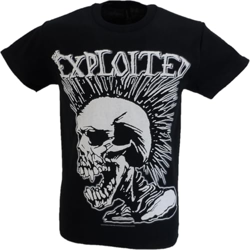 Image of Mazeys Mens Official The Exploited T Shirts (UK, Alpha, XL, Regular, Regular, Mohican Skull)