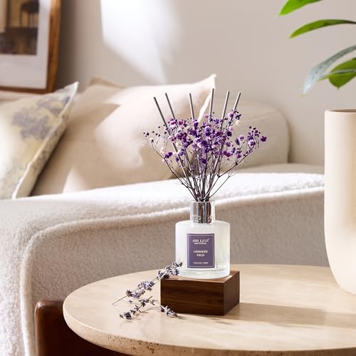 Image of Airkeep Reed Diffuser Set,3.38 fl oz (100 ml) - Lavender Field Oil Diffusers with 8 Reed Sticks, Home Fragrance Reed Diffuser for Bathroom Shelf Decor