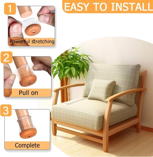 Image of 20 PCS Chair Leg Floor Protectors, Silicone Chair Leg Caps, Round Covers for Hardwood, Protect Wooden Floors from Scratches and Noise Reduction-Small (Fit Diameter: 13-22.9 mm)