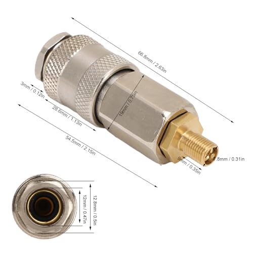 Air Inflator Adapter, 2 Pack Portable Air Compressor Adapters Heavy Duty Steel Male Thread to US Valve 3 in 1 Quick Connector Coupler for Tire Inflator