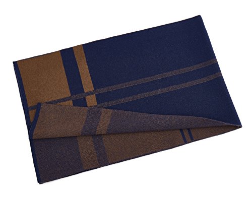 RIONA Heren merino wol mix geruite gebreide sjaal - zacht warm, kasjmier voelen - Image 6