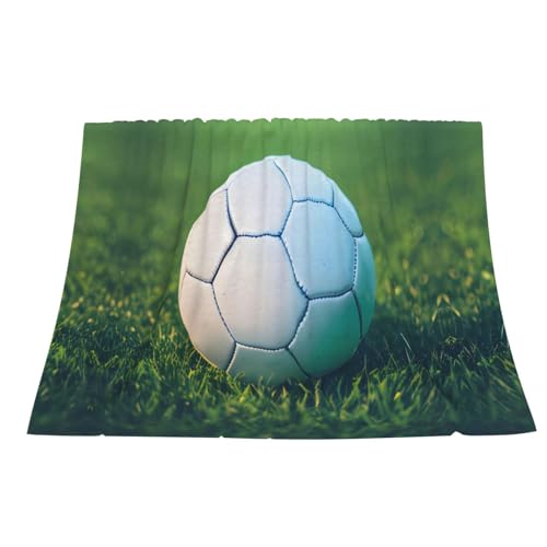 Couverture polaire football vert 203x152 cm pour lit