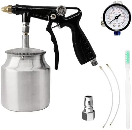 Car Undercoating Spray Gun, Air Rust Proofing and Undercoating Gun with Gauge & Suction Feed Cup & Spray Hoses for Spray Truck Bed Liner Rubberized Undercoat