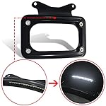 WOWTK-Rear-Fender-Curved-License-Plate-Frame-wWhite-LED-Lighting-fits-for-Harley-Road-Glide-Road-King-Street-Glide-FLHRXS-FLHX-FLHXS-FLHXST-FLTRX-FLTRXS-and-FLTRXST-2010-2023-Black
