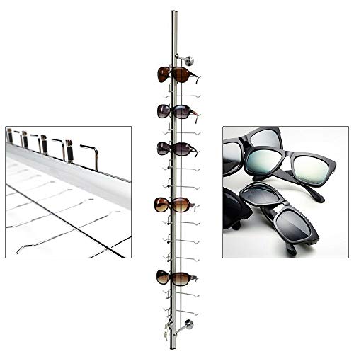 Eapmic 10Pcs Sunglasses Display Stand Lockable Sunglasses Stand Eyeglasses Frame Stand Sunglasses Rack Holder Aluminium Display Eyewear Holder Suitable for home storage or commercial use