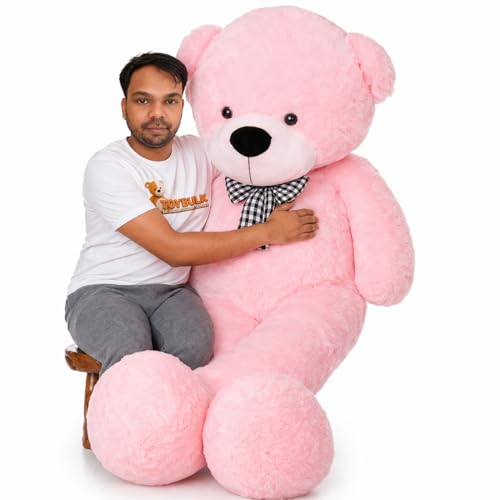 Image of 6 Feet Baby-Pink Teddy Bear Original 20 mm Dull Chocolate Fur (72 Inches) Giant Soft Plush Toy | Premium Stuffed Teddy Bear for Kids, Girls, Boys & Loved Ones