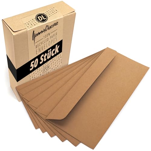 Japun – Briefumschläge (50 Stück) aus vintage Kraftpapier,...