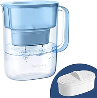 Waterdrop Lucid Water Filter Jug with 1×90 Days Filter, 3.5L, Reduces Fluoride, Chlorine and More, NSF Certified, BPA Free, Blue (Replacement Filter: WD-PF-01A Plus)