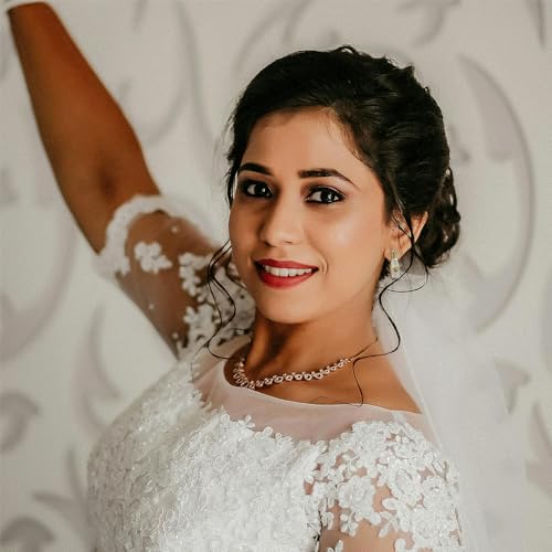 Madison Tyler 3 Pairs Wedding Earrings for Brides| Heart Champagne Bride Stud Earrings | Bride Earrings for Bachelorette Party| Bride Gifts for Wedding Celebration4