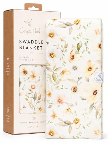 Image of Copper Pearl Swaddle Blankets for Newborns | Soft Stretchy Receiving Blankets for Boys and Girls | Large 46 x 46 Inch Baby Blankets | Lightweight and Breathable Swaddles | Angelique