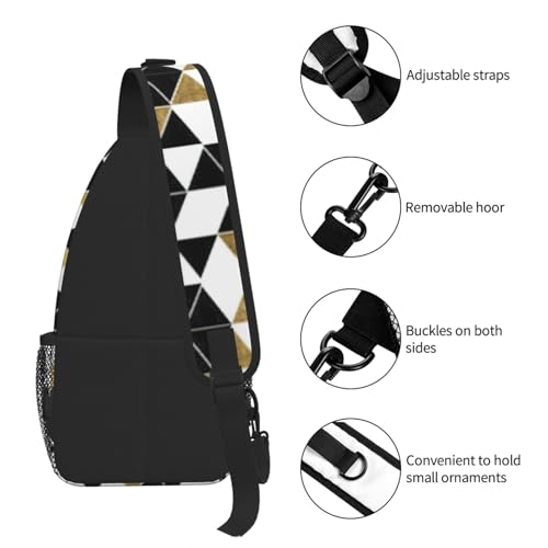 Sac à dos poitrine urbain imprimé triangles pour les sorties décontractées - 6