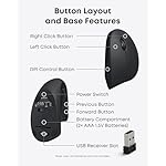 Anker 2.4G Wireless Vertical Ergonomic Optical Mouse for Work, Multi-Device Connectivity, 800/1200 /1600 DPI, 5 Buttons for Laptop, Desktop, PC, MacBook - Black - Image 4