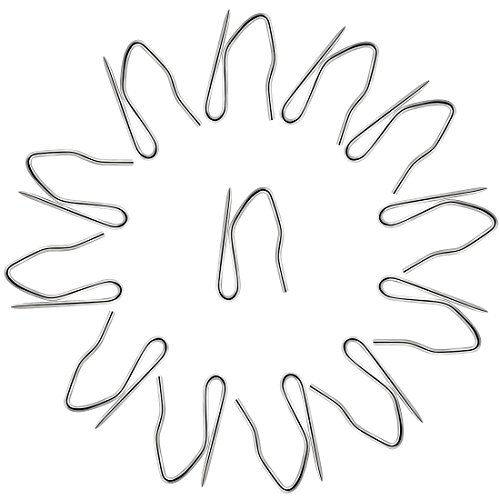 58 Pcs Metal Curtain Hooks, Nydotd Silver Rustproof Stainless Steel Plated Nickel Hooks Heavy-Duty Offset Pin-On Drapery Hooks For Window Curtain, Door Curtain And Shower Curtain(1.2" X 1") #TOP3