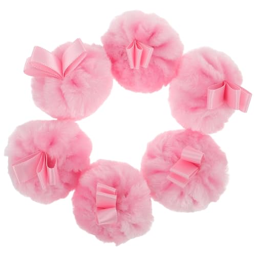 Ipetboom 6piezas Borla de Maquillaje Redonda Almohadilla para Polvos Faciales y Difuminar Maquillaje Suave para Polvos Cosméticos para Viajes Ocasión