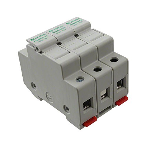 LITTELFUSE LPSC0003Z LPSC Series 3 Pole 600 V 30 A Din Rail Class CC Power Safe Fuse Holder 1