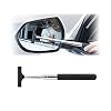 Car Rearview Mirror Wiper, Retractable Auto Glass Squeegee, Water Cleaner with Telescopic Long Rod, Portable Cleaning Tool for All Vehicles, Universal Automotive Accessories (Black)