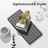 Razborci 2PCS Diatomite Quick Stone Drying Tray Mat For Bathroom & Kitchen Counter, Instant Dry Water Absorbent Drink Bar Coaster,Vanity Sink Caddy Organizer,Dish Soap Sponge Holder, Dark Gray,8"x3.8" #5