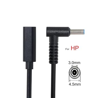 JSER Type C USB-C Female Input to DC 4.5x3.0mm Power PD DC 20V 65W Charge Cable fit Compatible for Laptop 18-20V (4.5x3.0mm)