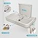 Modundry Fold Down Baby Changing Station Wall Mount Horizontal Baby Change Table with Safety Straps for Commercial Restrooms (2 White Granite)