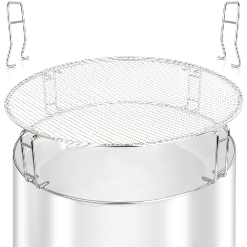 Heavy Duty Stainless Steel Fire Pit Cooking Grates Accessory Kit Fire Pit Stand for 19.5 Solo Stove Bonfire Easy Install Round Cooking Grill Grate for Outdoor Camping BBQ Picnic