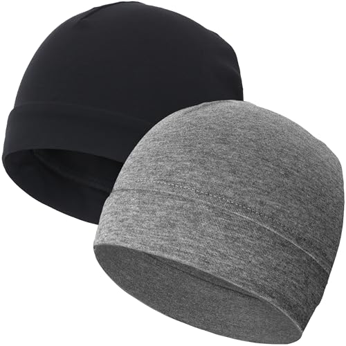 Image of vidsel 100% Cotton Skull Caps Beanie Night Cap Sleep Hats for Men Women | Breathable,Soft,Lightweight Skully Cap,Running Beanie Cycling Helmet Liner,Wicking Head Cover,CPAP Chemo Bald Cap