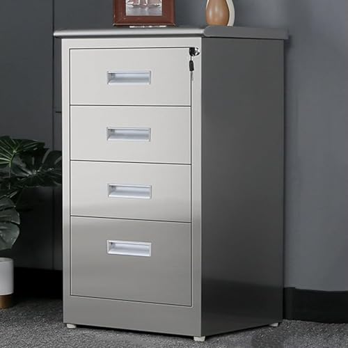 Archivador de acero inoxidable con bloqueo para oficina en casa 3Der debajo del escritorio Sto Solut & Secure File Nizer perfecto para oficina y uso doméstico