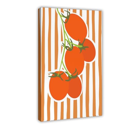 Toile Tomate à rayures décoration murale bistrot pour habiller un bar ou un café branché