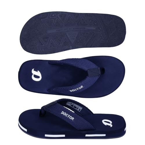 Image of DOCTOR EXTRA SOFT Men's Classic TPR Slippers with Cushion FootBed for Adult| Comfortabl &Light Weight|Stylish & Anti-Skid|Orthopedic Casual Durable Waterproof Everyday Dr.Flip Flops Gents & Boys D-35