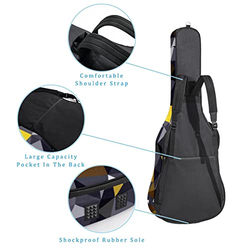 Housse de transport étanche pour guitare avec bandoulière réglable Motif géométrique triangle Noir et doré, Multicolore… - Les Beatles, Paul McCartney, John Lennon, RIngo Starr, George Harrison Housse de transport étanche pour guitare avec bandoulière réglable Motif géométrique triangle Noir et doré, Multicolore… – Image 4