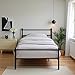 FetiNes Bettgestell Gästebett Metallbett | Modern Einzelbett Jugendbett Bettrahmen mit Lattenrost für Schlafzimmer Gästezimmer | 90x190 cm | Schwarz