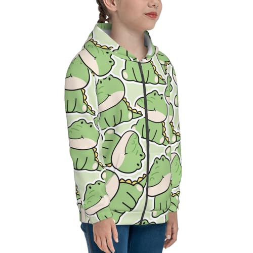 Cute Crocodile Kids Pullover Hoodies Boys Zip Up Sweatshirts Girls Athletic Clothes with Pocket4