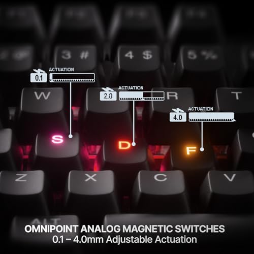 Image of SteelSeries Apex Pro TKL Gen 3 Gaming Keyboard - OmniPoint 3.0 Analog Magnetic Switches, Quickset Auto-Presets (Rapid Trigger, Rapid Tap /SOCD, Protection Mode), OLED, RGB, PBT Keycaps, 2.4G+BT, Black
