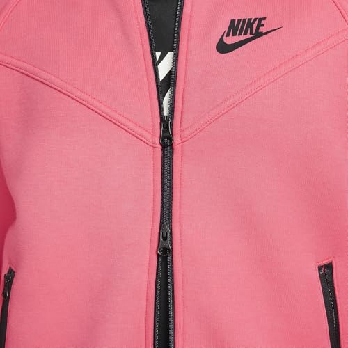 Nike Sportswear Tech Fleece Big Kids' (Girls') Full-Zip Hoodie (FD2979-629, Aster Pink/Black/Black)4