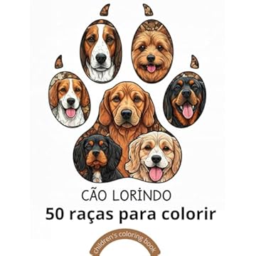 Capa do livro Cãolorindo: 50 raças de cachorro para colorir (Portuguese Edition)