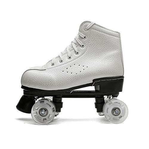 Image of Women Roller Skates High Top Indoor Outdoor Quad Speed Skates White 12 M US Women