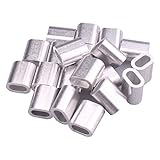 5/16' Wire Rope Aluminum Sleeve Wire Rope Aluminum Sleeves Clip Fittings Cable Crimps Set of 20 by...