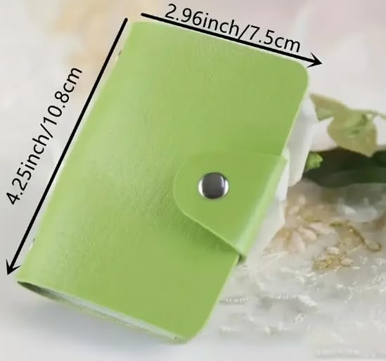 Wallet Women,1pc Autumn Casual Style Synthetic Leather Card Holder with 8 Slots, Snap Closure, Wet Wipe Clean, Business & Credit Card Organizer (Pink)3