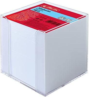 Herlitz 9x9x9cm Transparent Cube Note Box with White Sheets : Amazon.co ...