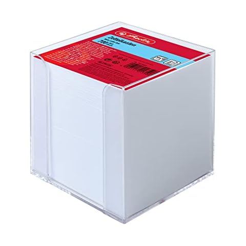 Herlitz 10410801 Zettelkasten 9x9x9cm transparent 700 Blatt weiß gefüllt Cover