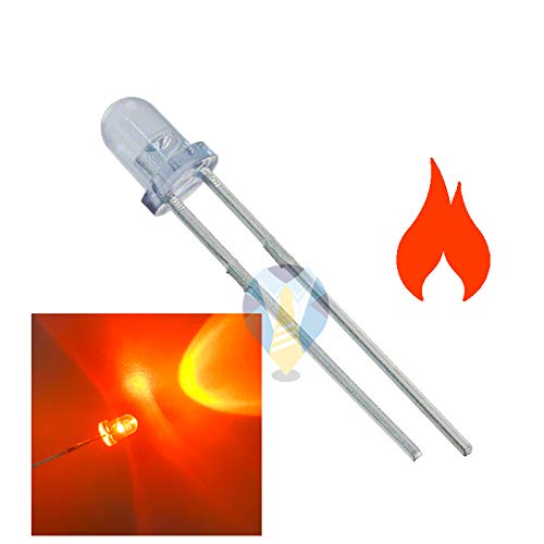 10 pezzi Diodi led 3 mm 3v effetto fuoco orange tremolante ideali per modellismo presepi diorami plastici