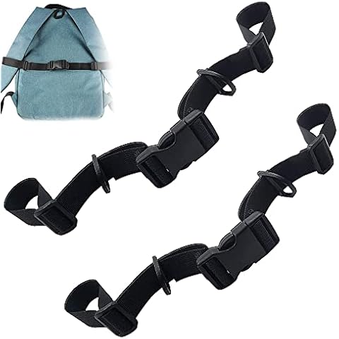 2 Pieces Backpack Chest Straps Sternum Strap Adjustable Backpack Sternum Strap with Buckle for Outdoor Activities Hiking Jogging(Black) Cover