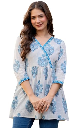 Image of rytras Women Pure Cotton Printed Tunic Top | Comfortable Everyday
