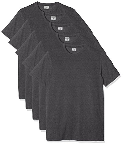 Kustom Kit Men's Kk504 Slim Fit Plain Crew Neck Short Sleeve 5 T - Shirt, Grey (Dark Grey Marl), XX-Large